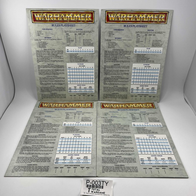 Play sheets warhammer battle EN