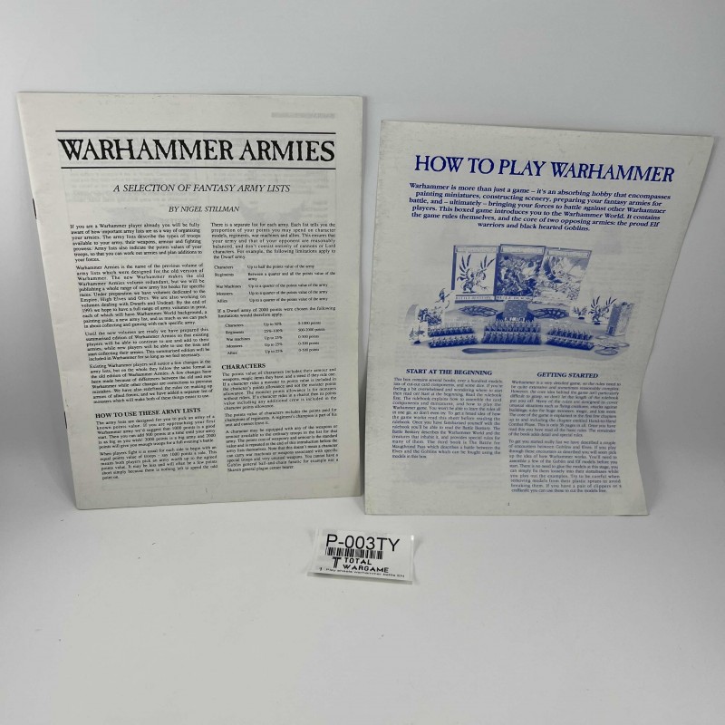 Play sheets warhammer battle EN