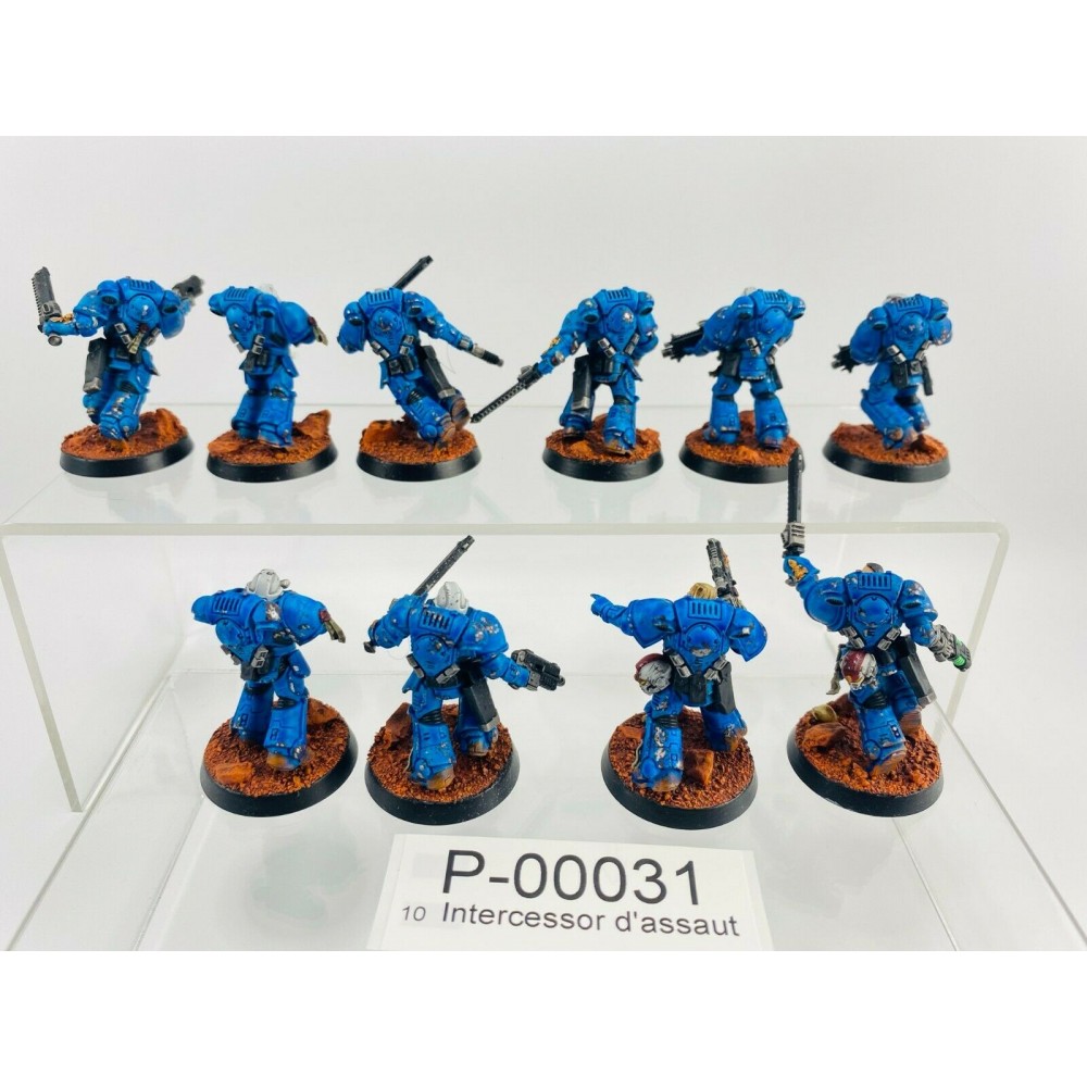 Warhammer 40k - Kit Intercessors d'Assaut + Peinture - 3 figurines et 6  pots de 12 ml - 292231