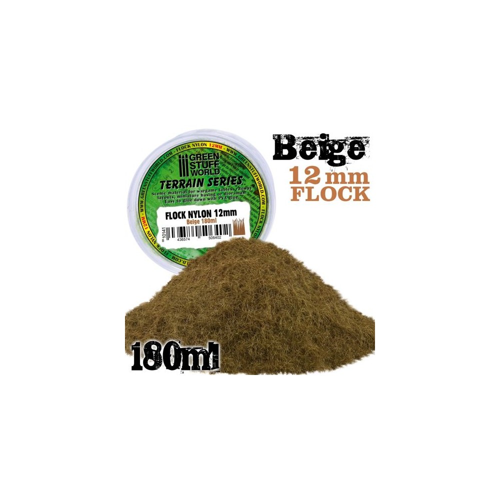 Static Grass Flock 12mm - Beige - 180 ml