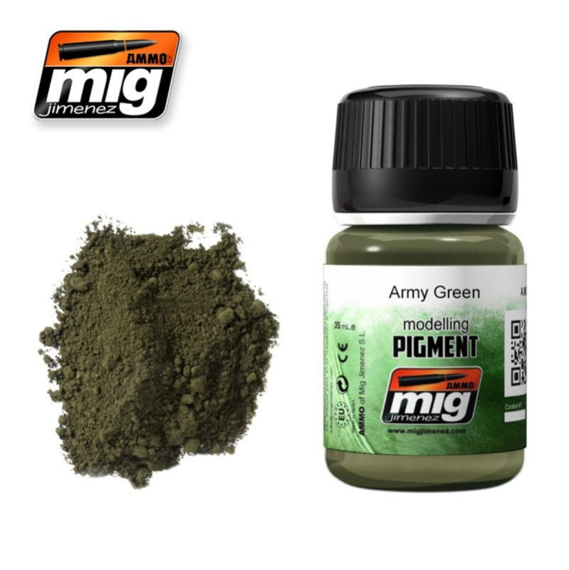 Army green modeling pigment A.MIG-3019 (35ml)