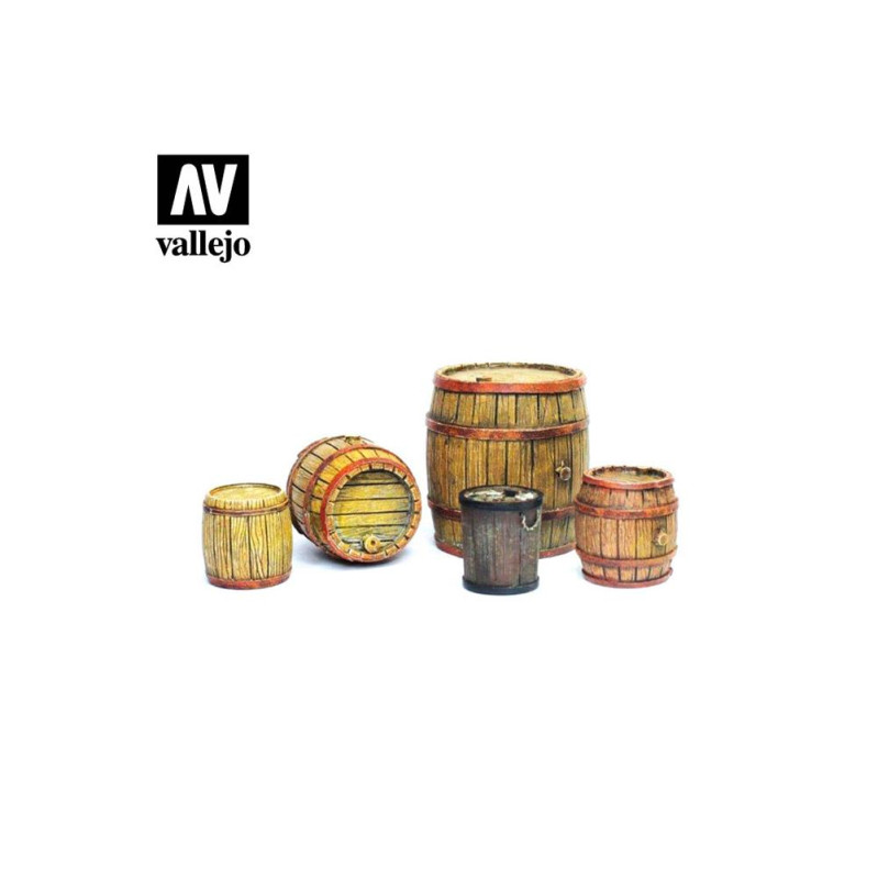 Vallejo Diorama bases SC225 Wooden barrels 1/35 - unpainted