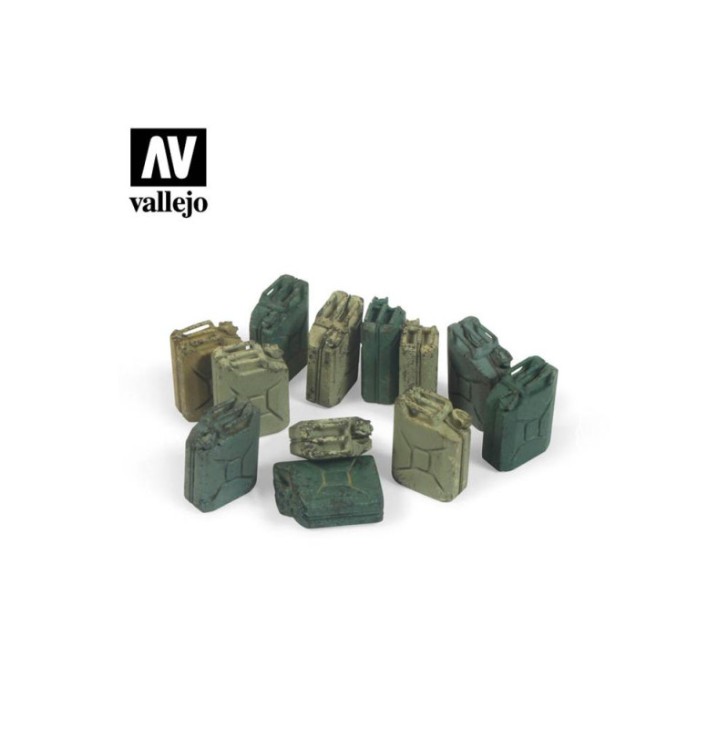 Vallejo Diorama bases SC207 German gas cans WWII 1/35 - unpainted