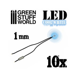 Green Stuff 364787 Lumières LED Blanche froid 1mm x10