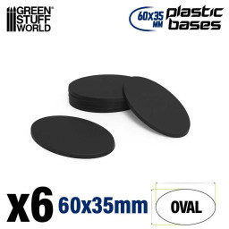 Black plastic base with CREUX - Oval 60x35mm