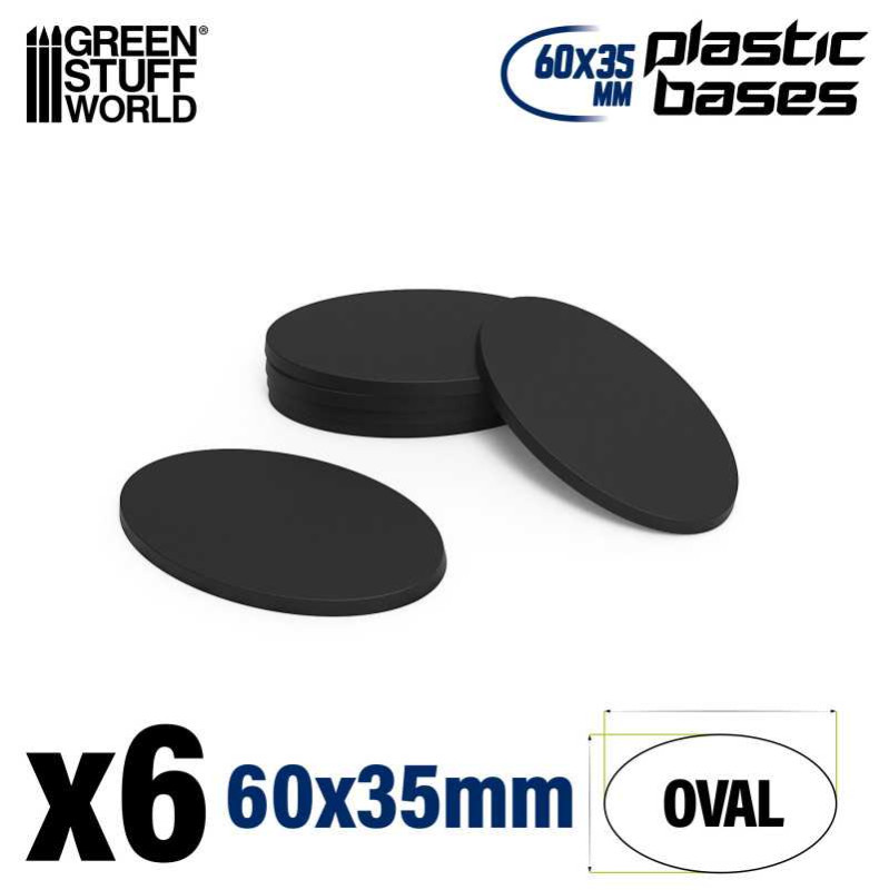 Black plastic base with CREUX - Oval 60x35mm