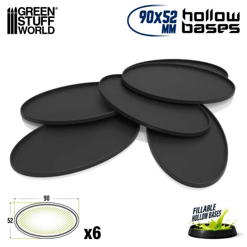 Black plastic base with CREUX - Oval 90x52mm