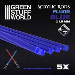 Acrylic Rods ROUND 1.6 mm Fluor BLUE