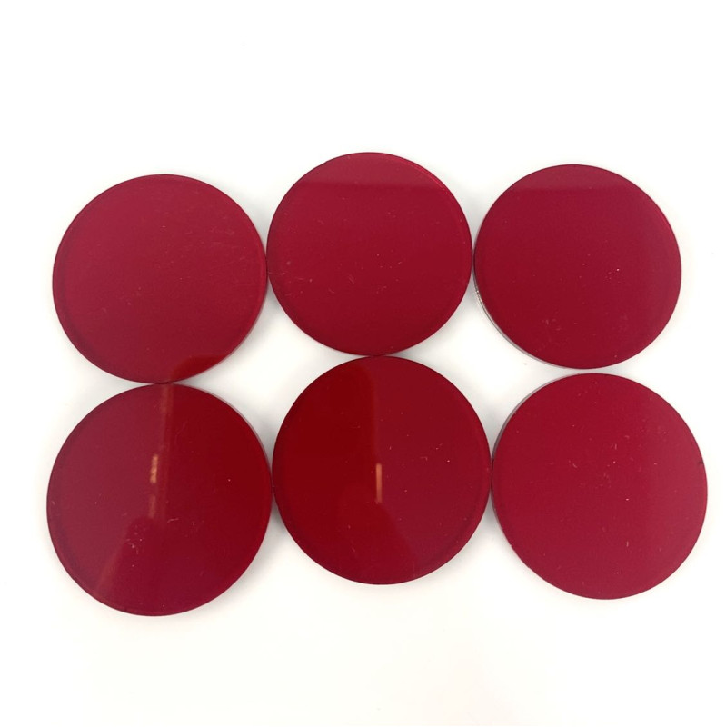 ROUND Acrylic Bases 40 mm Transparent Red