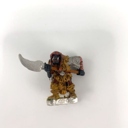 Classic black metal orc with halberd