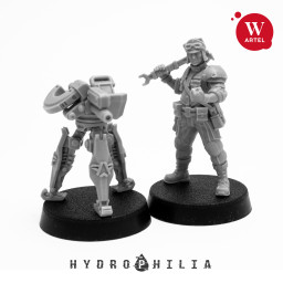 x1 Hydrophilia Engineer with Reaper Turret Résine NOT PAINTED NOT ASSEMBLED W Artel