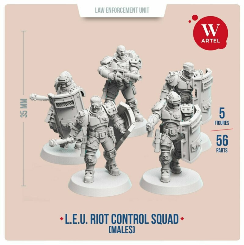 L.E.U. - Riot Control Squad (male enforcers) - W-Artel NON PEINT NON ASSEMBLE